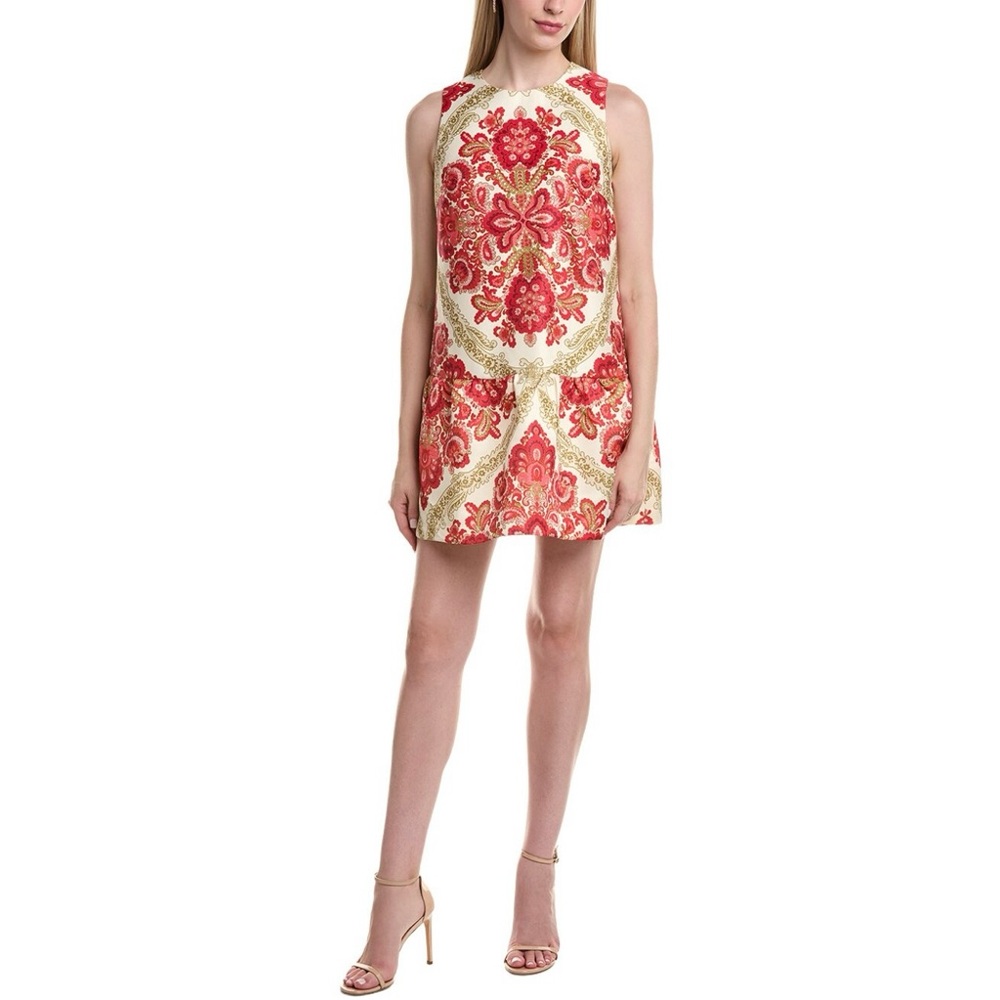 Elegant Red and Cream Mini Dress